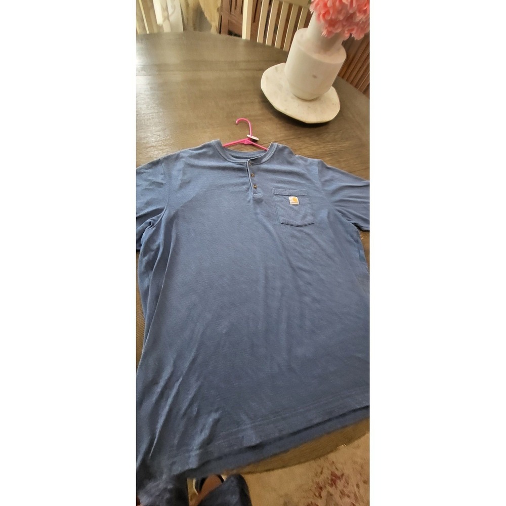 Carhartt Mens 2XL Short Sleeve Henley T-Shirt Workwear Pocket Tee #13